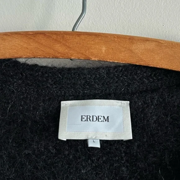 Erdem Black Mohair Marcilly Cardigan Sweater Womens Large - Picture 4 of 7